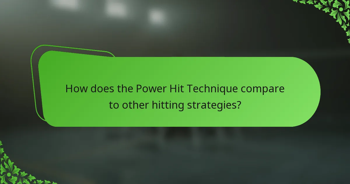 How does the Power Hit Technique compare to other hitting strategies?