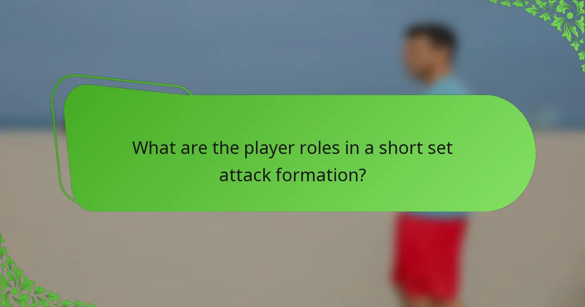 What are the player roles in a short set attack formation?
