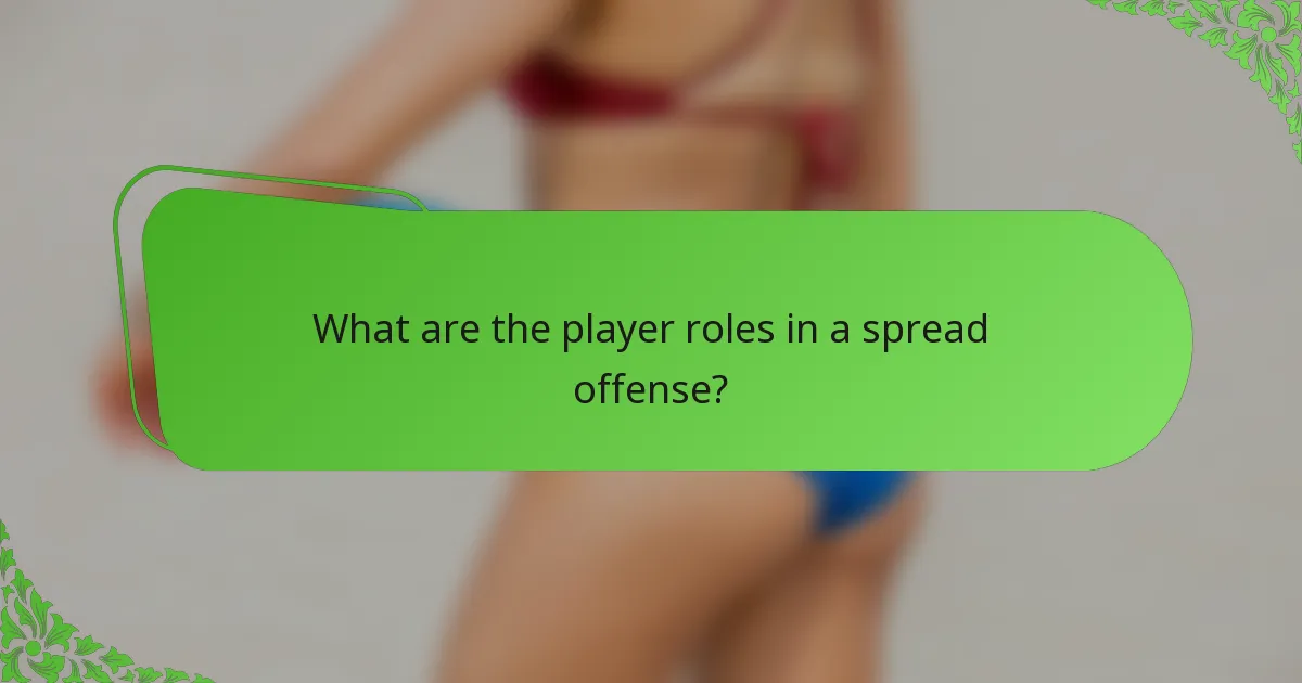 What are the player roles in a spread offense?
